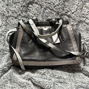 Stylish Gray, Black with Light Blue handles. Dreamer Women's Bag.